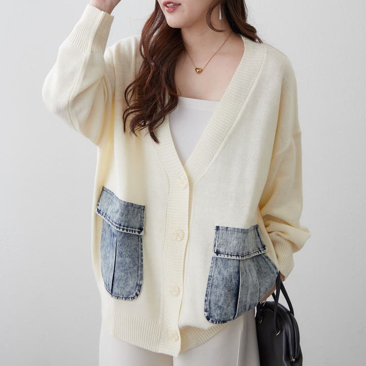 【Web限定】デニムポケットVカーディガン | RMAF　NICE CLAUP / OLIVE des OLIVE | 詳細画像11 