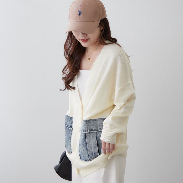 【Web限定】デニムポケットVカーディガン | RMAF　NICE CLAUP / OLIVE des OLIVE | 詳細画像12 