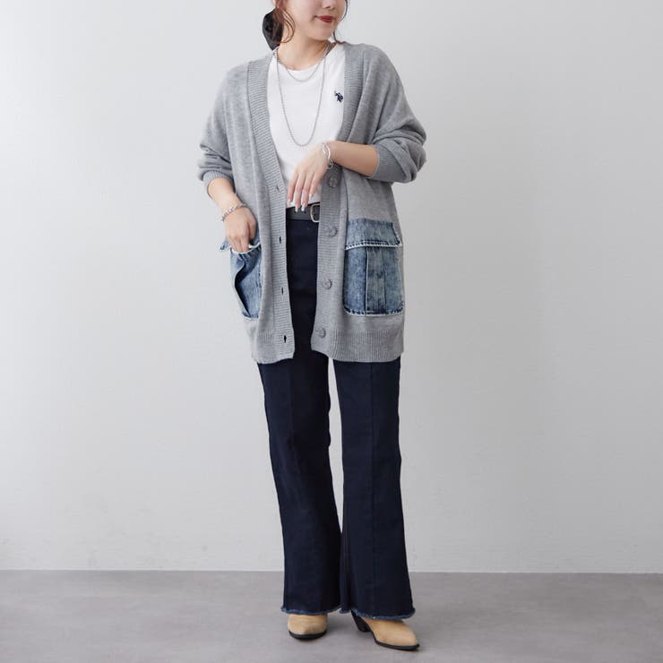 【Web限定】デニムポケットVカーディガン | RMAF　NICE CLAUP / OLIVE des OLIVE | 詳細画像23 