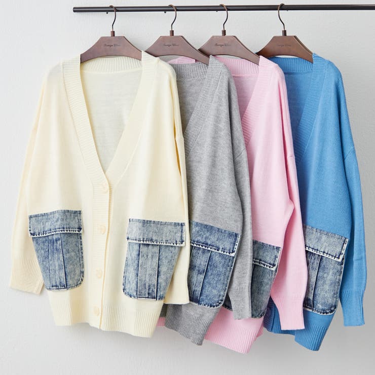 【Web限定】デニムポケットVカーディガン | RMAF　NICE CLAUP / OLIVE des OLIVE | 詳細画像2 