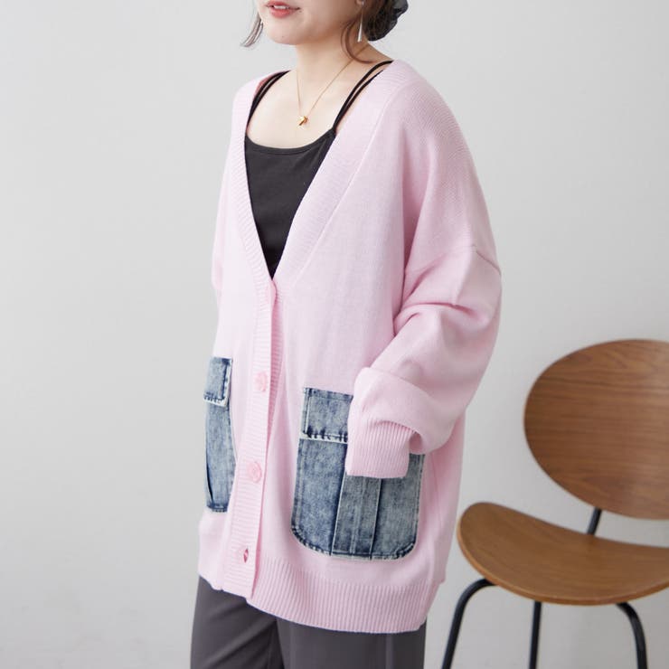 【Web限定】デニムポケットVカーディガン | RMAF　NICE CLAUP / OLIVE des OLIVE | 詳細画像5 