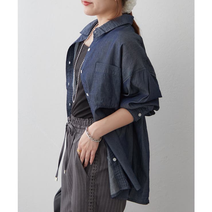 【Web限定】シアーデニムシャツ | RMAF　NICE CLAUP / OLIVE des OLIVE | 詳細画像8 