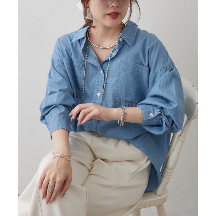 サックス | 【Web限定】シアーデニムシャツ | RMAF　NICE CLAUP / OLIVE des OLIVE
