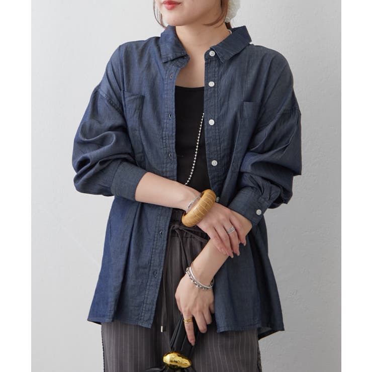 ブルー | 【Web限定】シアーデニムシャツ | RMAF　NICE CLAUP / OLIVE des OLIVE