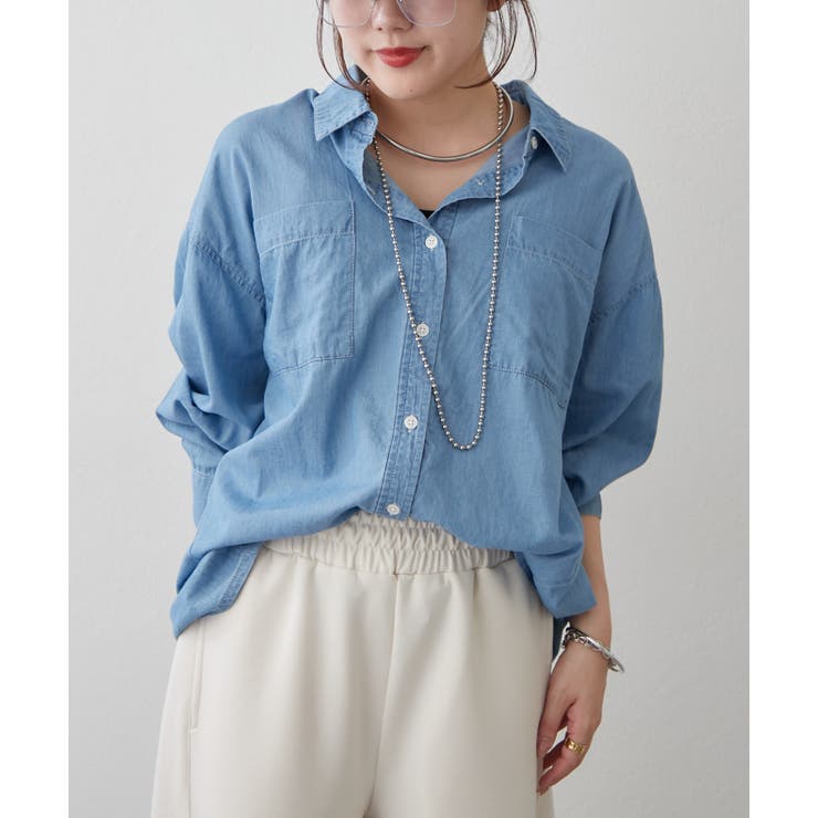 【Web限定】シアーデニムシャツ | RMAF　NICE CLAUP / OLIVE des OLIVE | 詳細画像3 