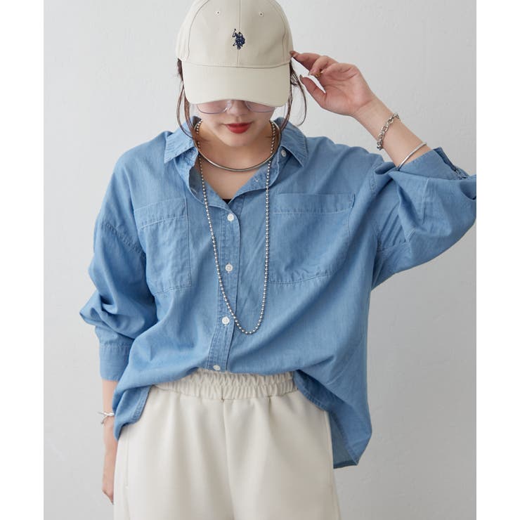 【Web限定】シアーデニムシャツ | RMAF　NICE CLAUP / OLIVE des OLIVE | 詳細画像4 