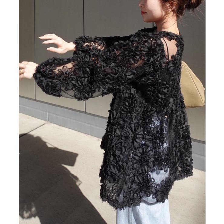 花柄チュールパフ長袖ブラウス | RMAF　NICE CLAUP / OLIVE des OLIVE | 詳細画像15 