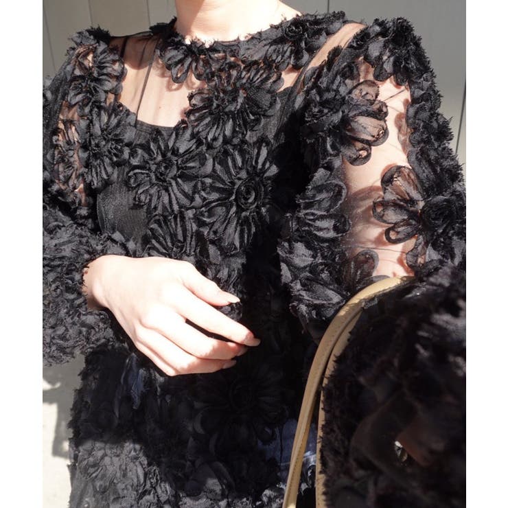 花柄チュールパフ長袖ブラウス | RMAF　NICE CLAUP / OLIVE des OLIVE | 詳細画像18 