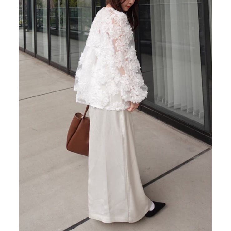 花柄チュールパフ長袖ブラウス | RMAF　NICE CLAUP / OLIVE des OLIVE | 詳細画像5 