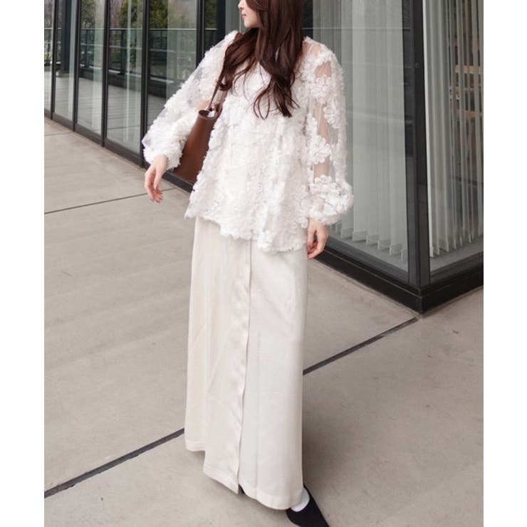 花柄チュールパフ長袖ブラウス | RMAF　NICE CLAUP / OLIVE des OLIVE | 詳細画像6 