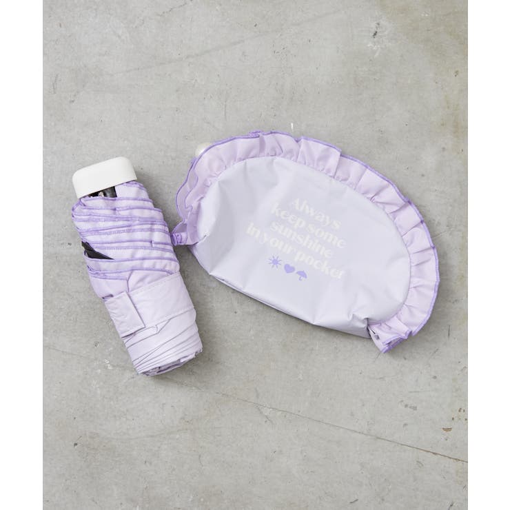 パープル | 【晴雨兼用】フリル 折り畳み傘 | RMAF　NICE CLAUP / OLIVE des OLIVE