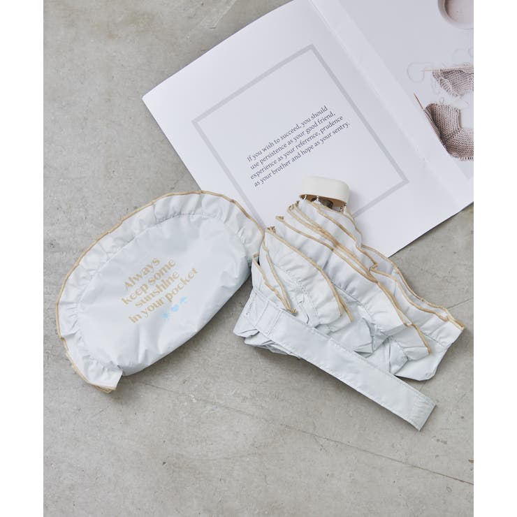 ホワイト | 【晴雨兼用】フリル 折り畳み傘 | RMAF　NICE CLAUP / OLIVE des OLIVE