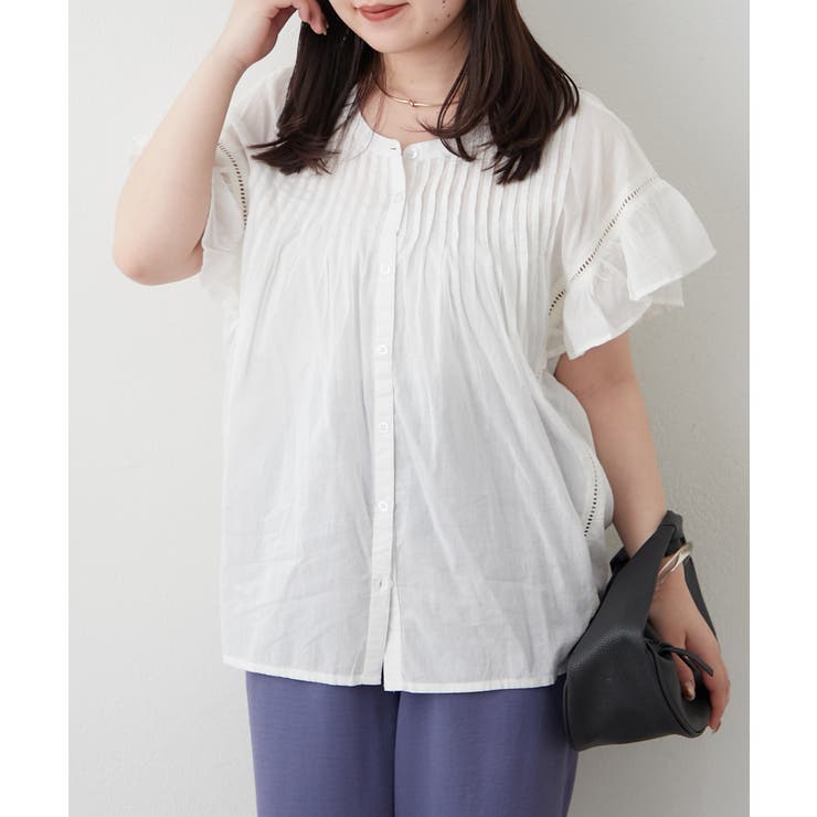オフ | 【NAO】袖フリルピンタックブラウス | RMAF　NICE CLAUP / OLIVE des OLIVE