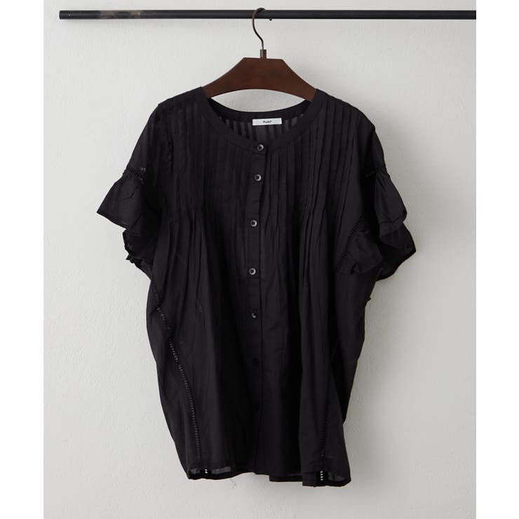 ブラック | 【NAO】袖フリルピンタックブラウス | RMAF　NICE CLAUP / OLIVE des OLIVE