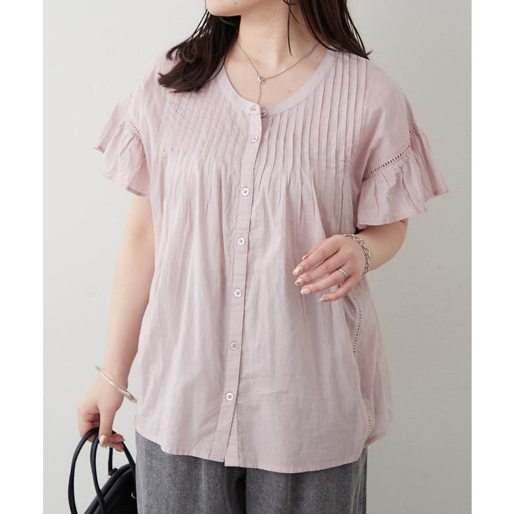 ラベンダー | 【NAO】袖フリルピンタックブラウス | RMAF　NICE CLAUP / OLIVE des OLIVE