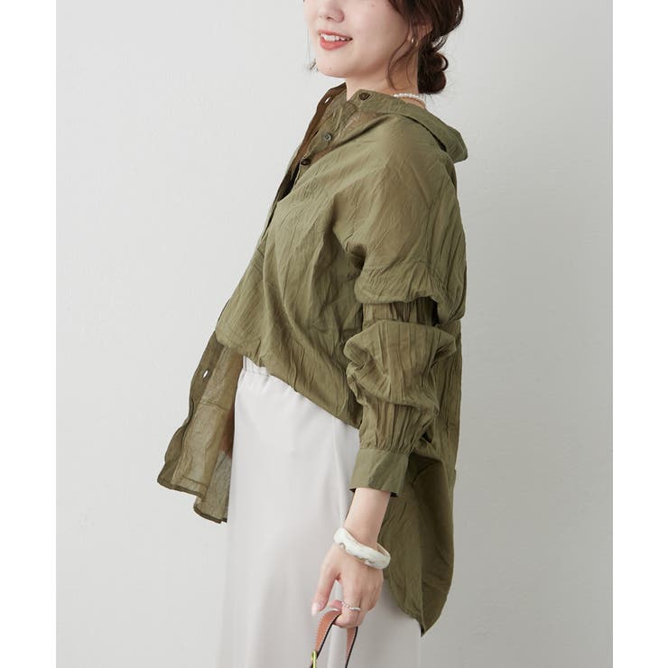 【NAO】クインクル加工シャツ | RMAF　NICE CLAUP / OLIVE des OLIVE | 詳細画像3 