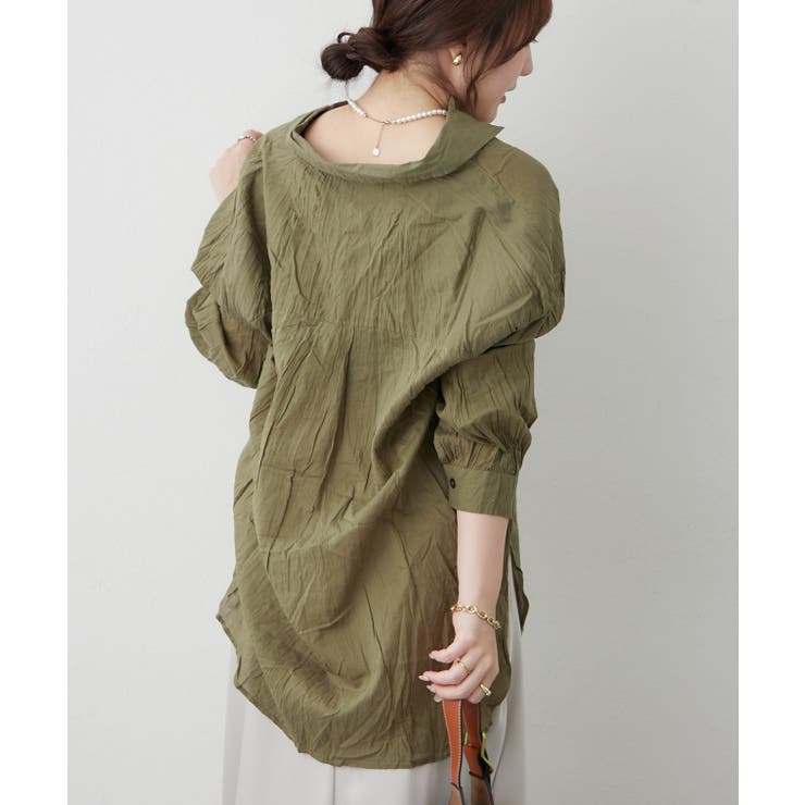 【NAO】クインクル加工シャツ | RMAF　NICE CLAUP / OLIVE des OLIVE | 詳細画像4 