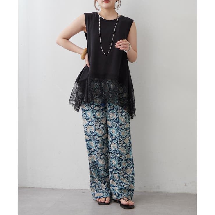 【NAO】アソート柄イージーパンツ | RMAF　NICE CLAUP / OLIVE des OLIVE | 詳細画像6 