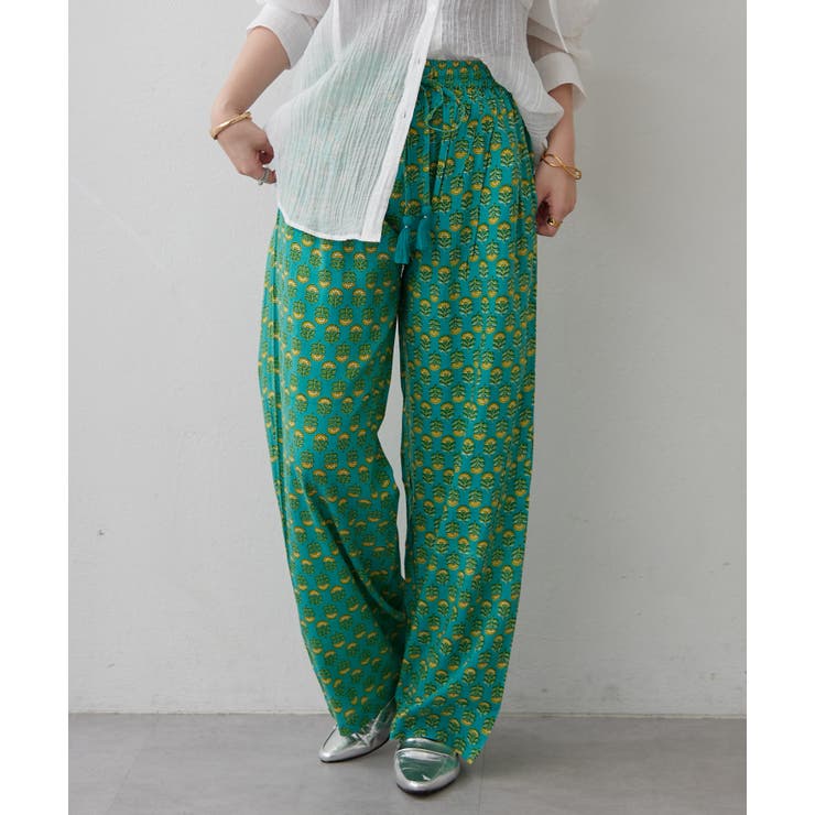 グリーン | 【NAO】アソート柄イージーパンツ | RMAF　NICE CLAUP / OLIVE des OLIVE