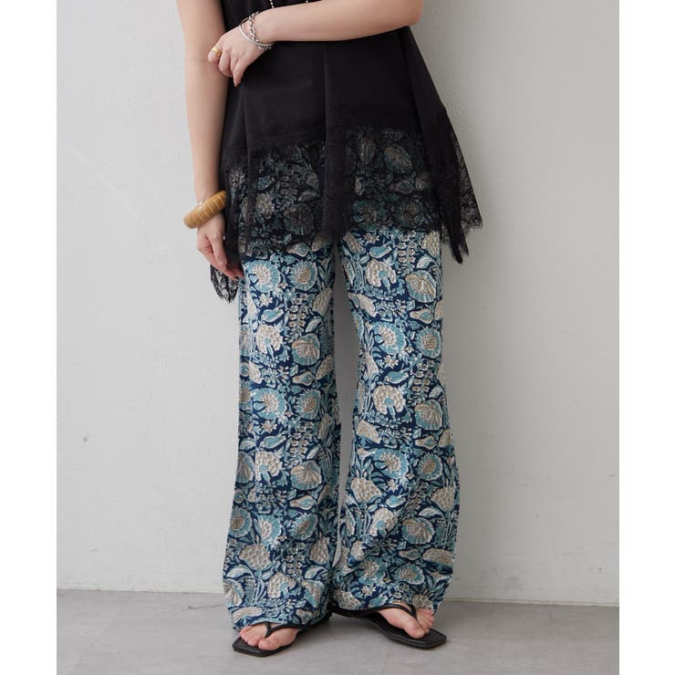 ネイビー | 【NAO】アソート柄イージーパンツ | RMAF　NICE CLAUP / OLIVE des OLIVE