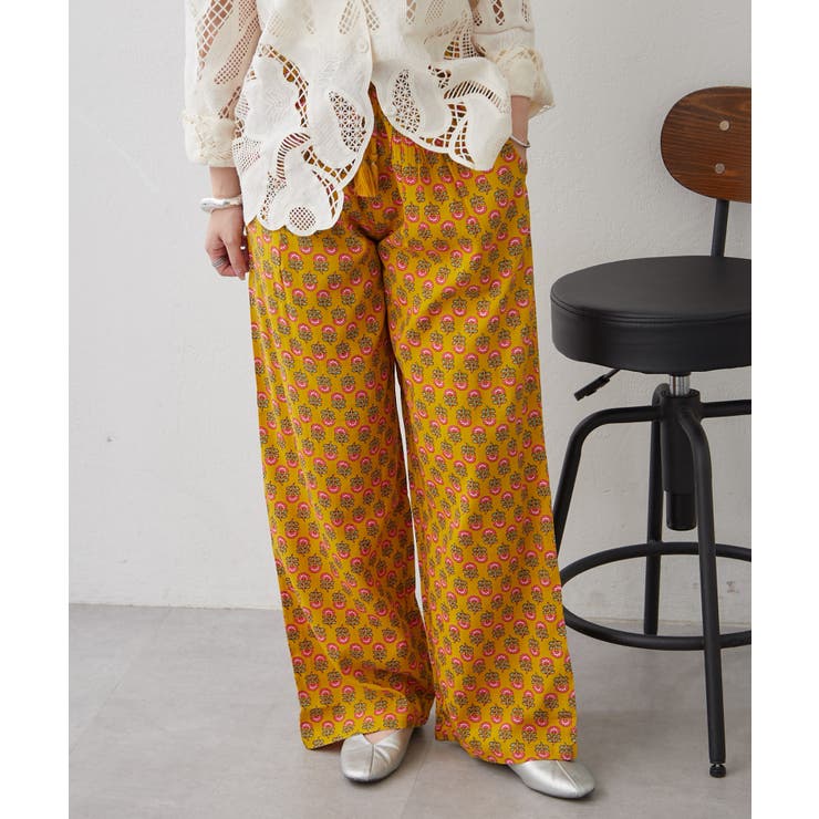 マスタード | 【NAO】アソート柄イージーパンツ | RMAF　NICE CLAUP / OLIVE des OLIVE