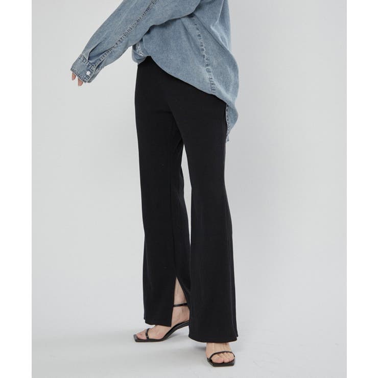 【nane】リブフレアパンツ | RMAF　NICE CLAUP / OLIVE des OLIVE | 詳細画像1 