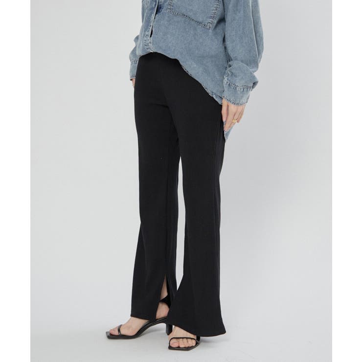 【nane】リブフレアパンツ | RMAF　NICE CLAUP / OLIVE des OLIVE | 詳細画像4 