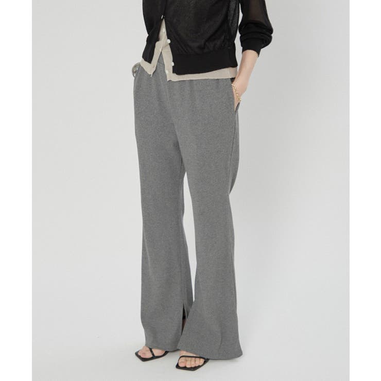 チャコール | 【nane】リブフレアパンツ | RMAF　NICE CLAUP / OLIVE des OLIVE