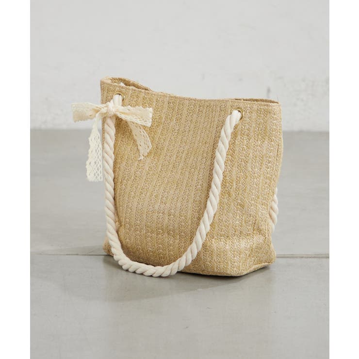 ベージュ | 【夏のイベントコーデにぴったり♪】レースリボン付バッグ | RMAF　NICE CLAUP / OLIVE des OLIVE
