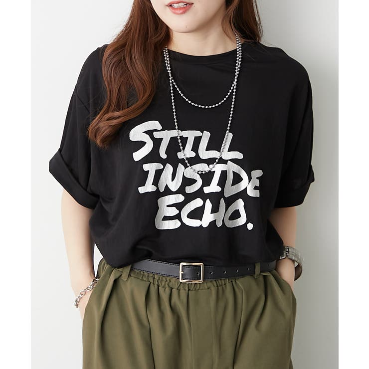 ブラック | 箔ロゴプリントTシャツ | RMAF　NICE CLAUP / OLIVE des OLIVE
