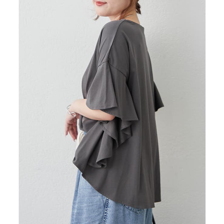 【Web限定】袖フレアーワイドTシャツ | RMAF　NICE CLAUP / OLIVE des OLIVE | 詳細画像16 