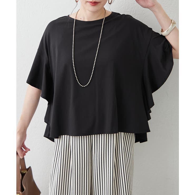 【Web限定】袖フレアーワイドTシャツ | RMAF　NICE CLAUP / OLIVE des OLIVE | 詳細画像3 