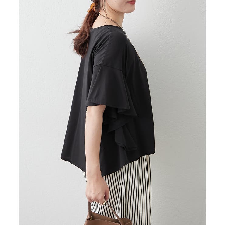 【Web限定】袖フレアーワイドTシャツ | RMAF　NICE CLAUP / OLIVE des OLIVE | 詳細画像4 