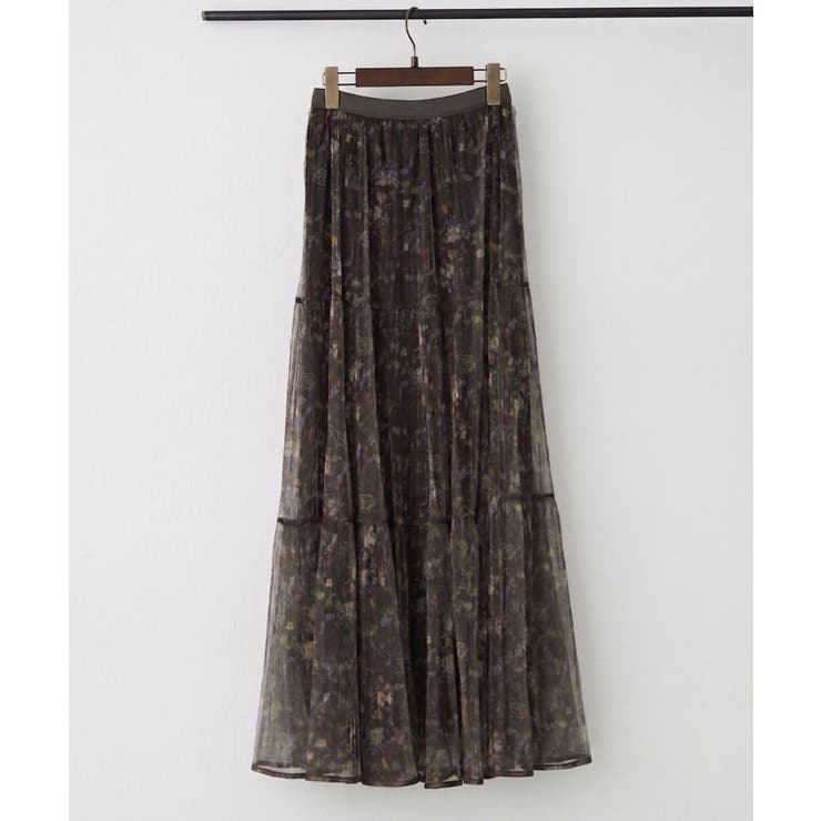 ブラウン | チュール花柄ロングスカート | RMAF　NICE CLAUP / OLIVE des OLIVE