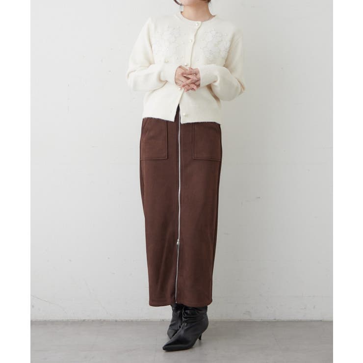 【セットアップ対応】スエポンフロントジップナロースカート | RMAF　NICE CLAUP / OLIVE des OLIVE | 詳細画像24 