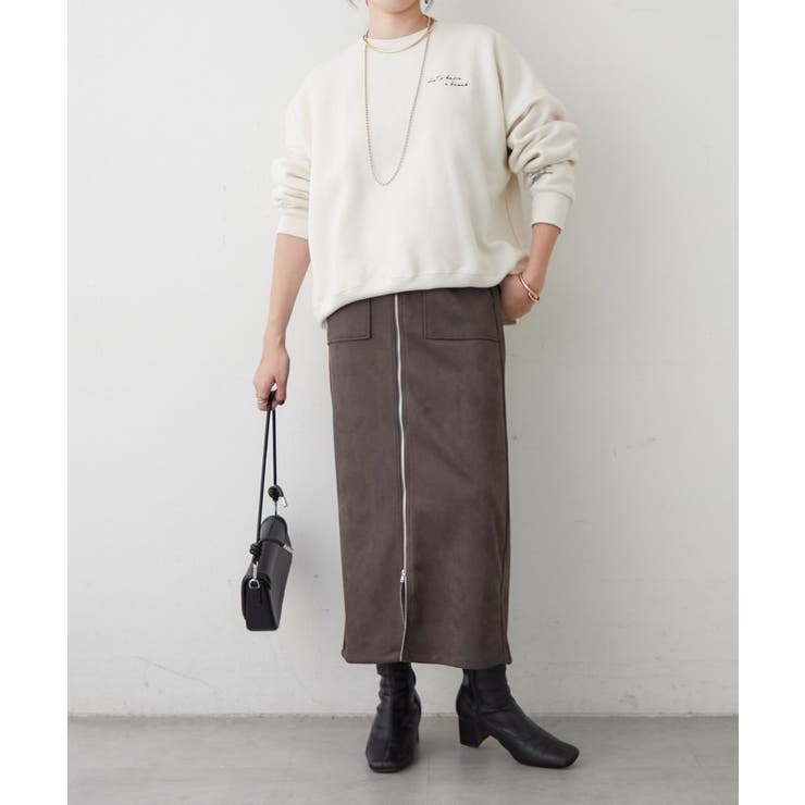 【セットアップ対応】スエポンフロントジップナロースカート | RMAF　NICE CLAUP / OLIVE des OLIVE | 詳細画像6 