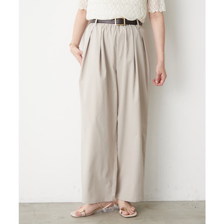 ベージュ | 【M/Lサイズ展開】タックカーブイージーパンツ | RMAF　NICE CLAUP / OLIVE des OLIVE