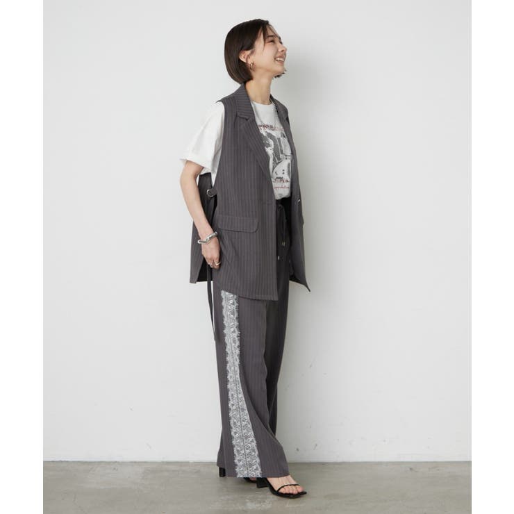 ひげレース付タックワイドパンツ | RMAF　NICE CLAUP / OLIVE des OLIVE | 詳細画像7 