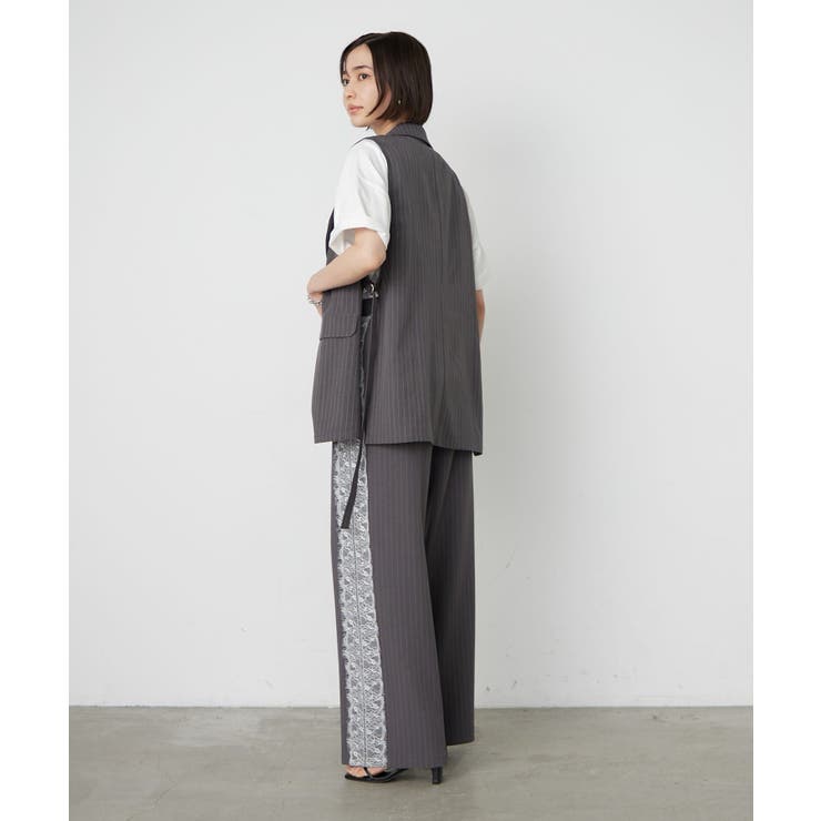 ひげレース付タックワイドパンツ | RMAF　NICE CLAUP / OLIVE des OLIVE | 詳細画像10 