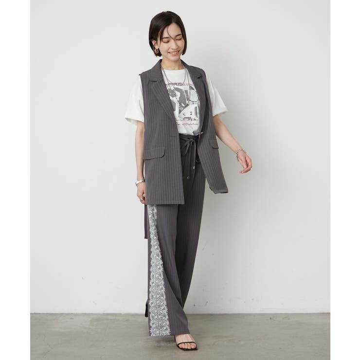 ひげレース付タックワイドパンツ | RMAF　NICE CLAUP / OLIVE des OLIVE | 詳細画像11 