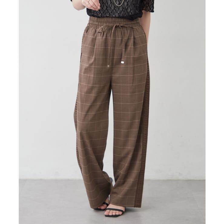 チェック | 【セットアップ対応】サイドレースイージーパンツ | RMAF　NICE CLAUP / OLIVE des OLIVE