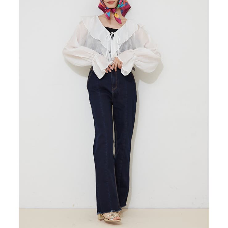 【M/Lサイズ展開】ストレッチデニムフレアーパンツ | RMAF　NICE CLAUP / OLIVE des OLIVE | 詳細画像7 