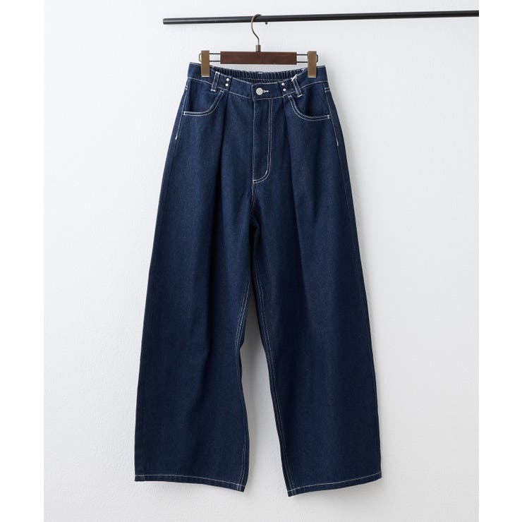 ネイビー | デニムタックカーブパンツ | RMAF　NICE CLAUP / OLIVE des OLIVE