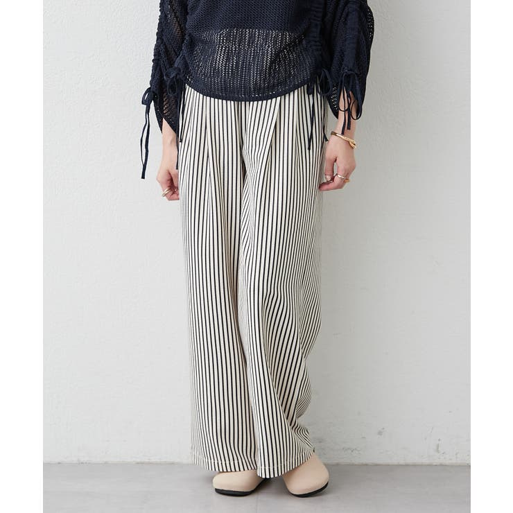 【M/Lサイズ展開】サッカーストライプイージーパンツ | RMAF　NICE CLAUP / OLIVE des OLIVE | 詳細画像2 