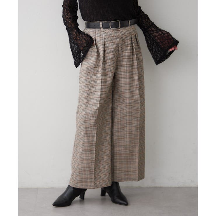 【セットアップ対応】ラメチェックタックパンツ | RMAF　NICE CLAUP / OLIVE des OLIVE | 詳細画像1 