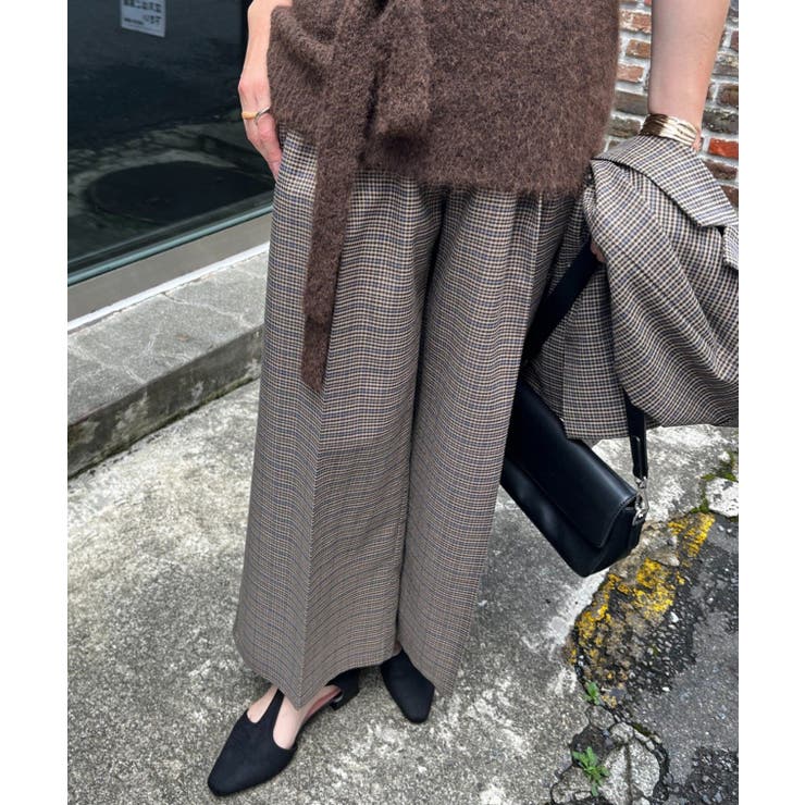 【セットアップ対応】ラメチェックタックパンツ | RMAF　NICE CLAUP / OLIVE des OLIVE | 詳細画像3 