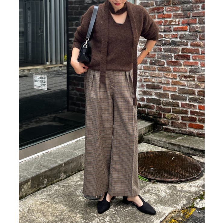 【セットアップ対応】ラメチェックタックパンツ | RMAF　NICE CLAUP / OLIVE des OLIVE | 詳細画像4 