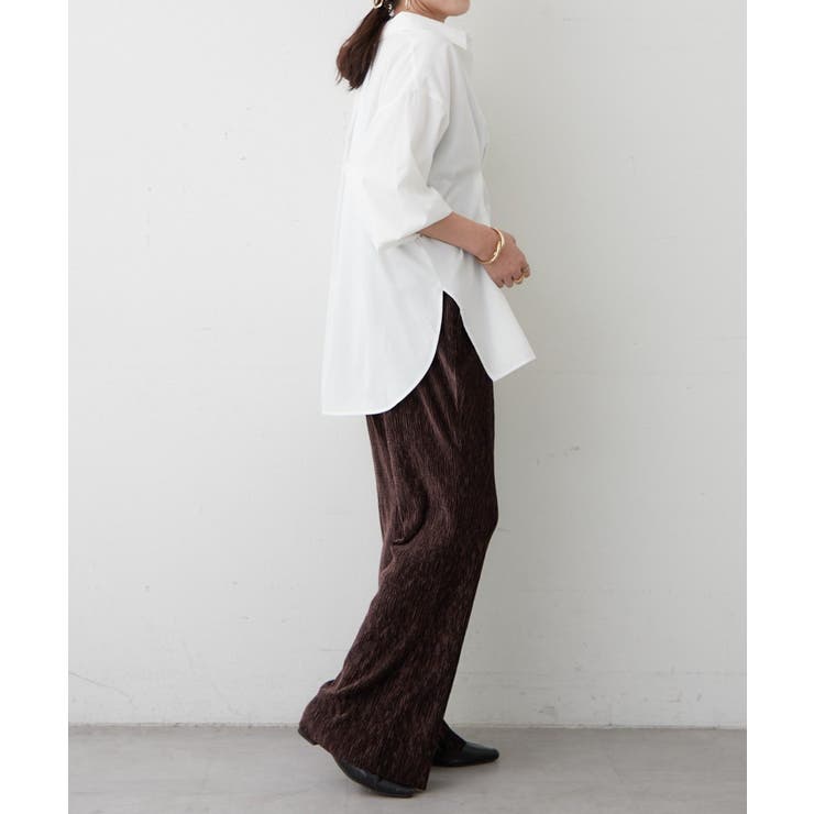 【M/Lサイズ展開】シャーリングベロアフレアパンツ | RMAF　NICE CLAUP / OLIVE des OLIVE | 詳細画像7 