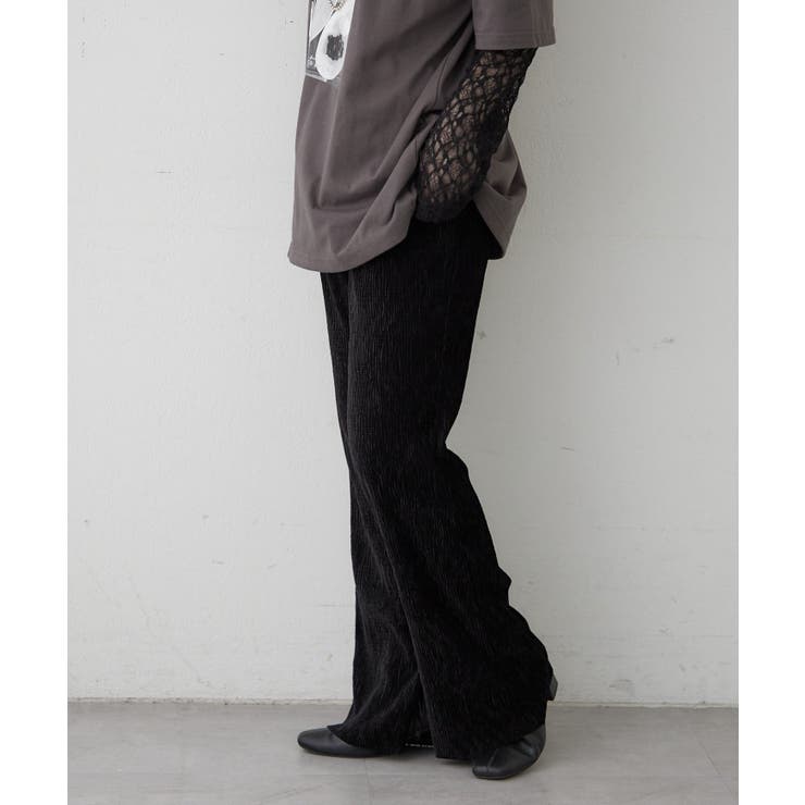 【M/Lサイズ展開】シャーリングベロアフレアパンツ | RMAF　NICE CLAUP / OLIVE des OLIVE | 詳細画像11 