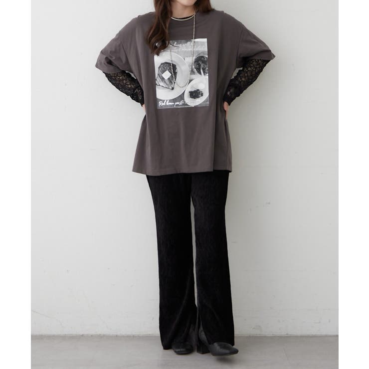 【M/Lサイズ展開】シャーリングベロアフレアパンツ | RMAF　NICE CLAUP / OLIVE des OLIVE | 詳細画像12 